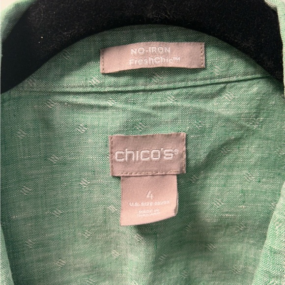 Chico’s NWOT linen blouse 3/4 sleeve SZ4 - Picture 3 of 4